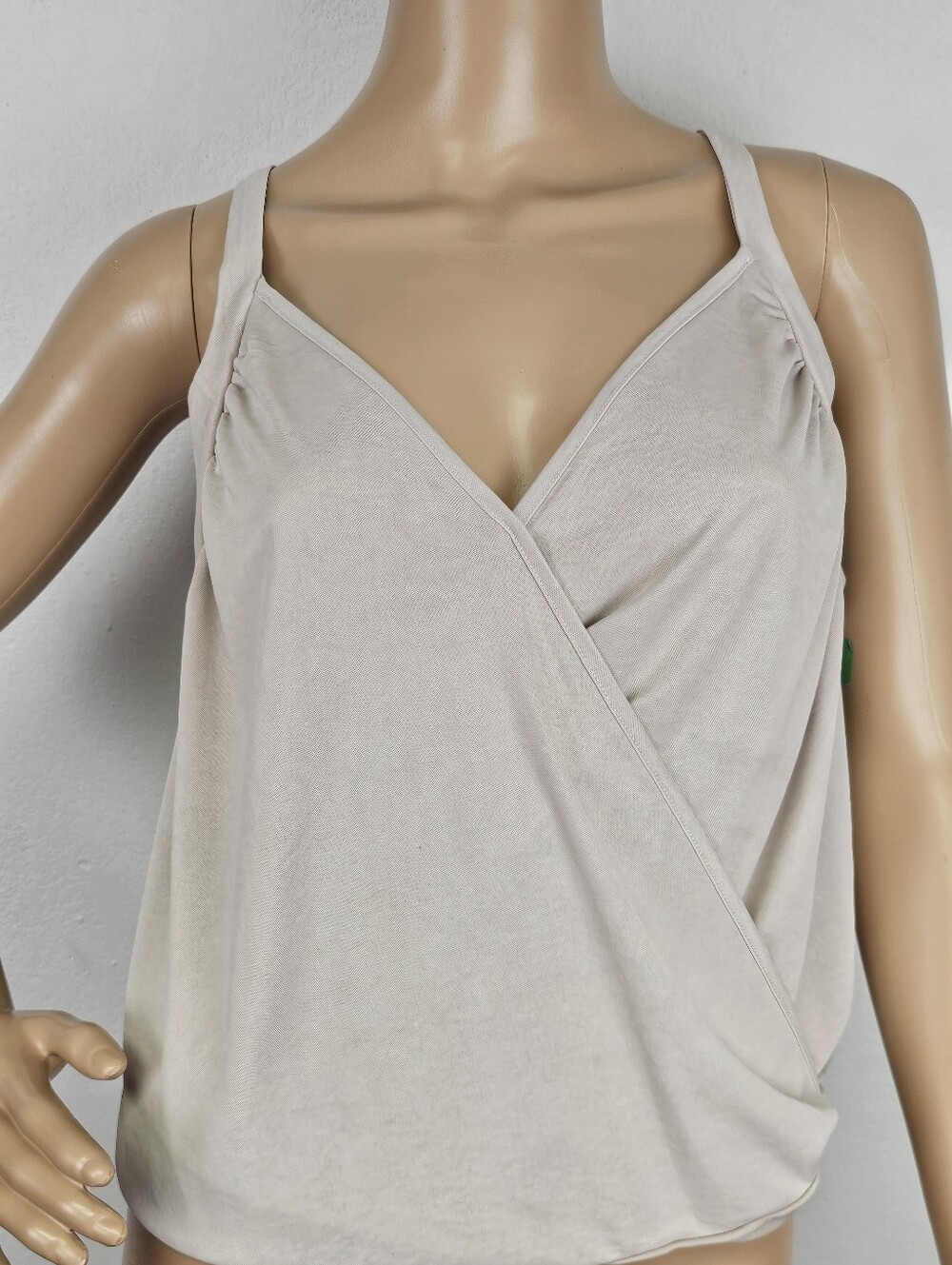 Cherish Boutique NEW Cream Wrap-Style Camisole Tank Jersey Knit Sz M Minimalist